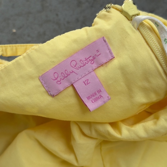 Lilly Pulitzer Canary Yellow BabyDoll Scalloped Dress 12 - Picture 5 of 5
